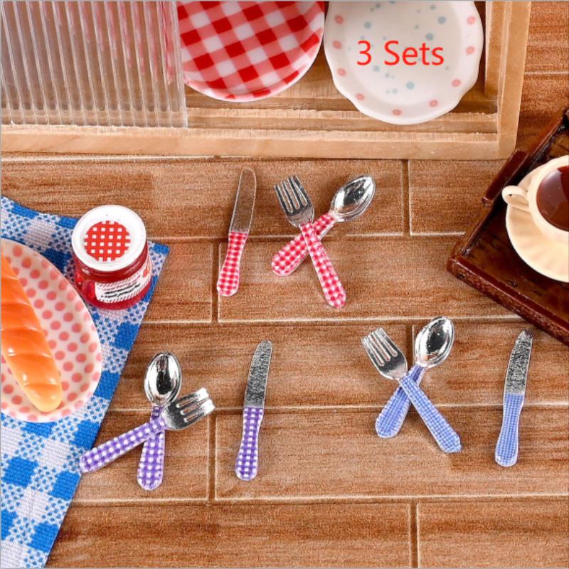 Kids Toys Kitchen Set - 3 Zestawy Miniaturowych Kuchni dla Lalek,