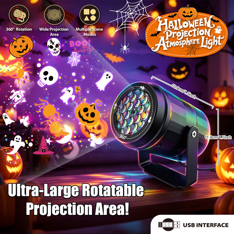 Kids Yard Toys - Projektor LED na Halloween i Boże