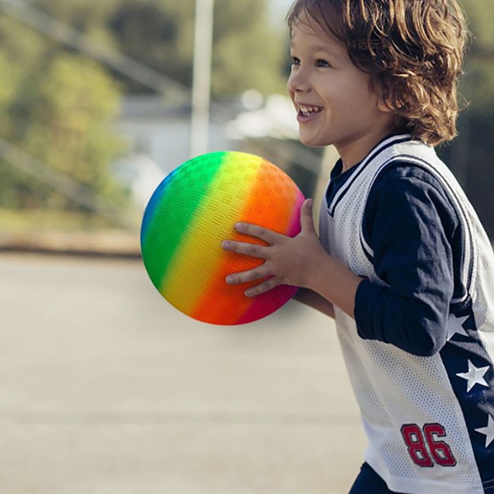 Tęczowa, nadmuchiwana piłka do – Kids Yard Toys recenzja i cena